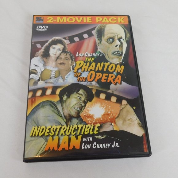 2 Movie Pack Phantom of Opera 1925 Silent Indestructible Man 1956 BW DVD 2005 - Picture 1 of 4